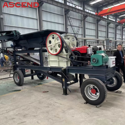 Gold Mining Diesel Engine Mobile Portable Jaw Crusher PE 600x900 Marble Stone Cracking Machine
