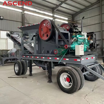 Gold Mining Diesel Engine Mobile Portable Jaw Crusher PE 600x900 Marble Stone Cracking Machine