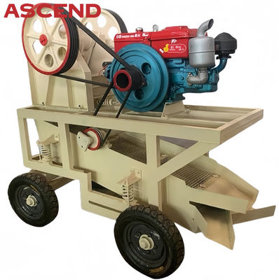 Mini scale PE150x250  PE250x300 mobile jaw crusher with trailer and wheels for quartz basalt stone crushing