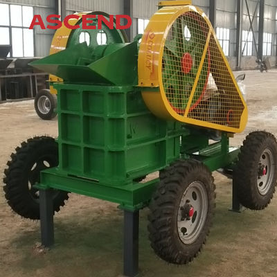 Mini scale PE150x250  PE250x300 mobile jaw crusher with trailer and wheels for quartz basalt stone crushing