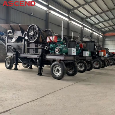 Gold Mining Diesel Engine Mobile Portable Jaw Crusher PE 600x900 Marble Stone Cracking Machine