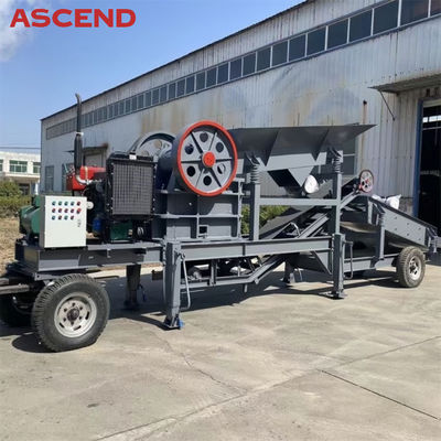 Gold Mining Diesel Engine Mobile Portable Jaw Crusher PE 600x900 Marble Stone Cracking Machine