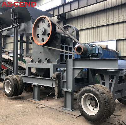 Portable Trailer Type Mobile Stone Rock Jaw Crusher Plant Machine